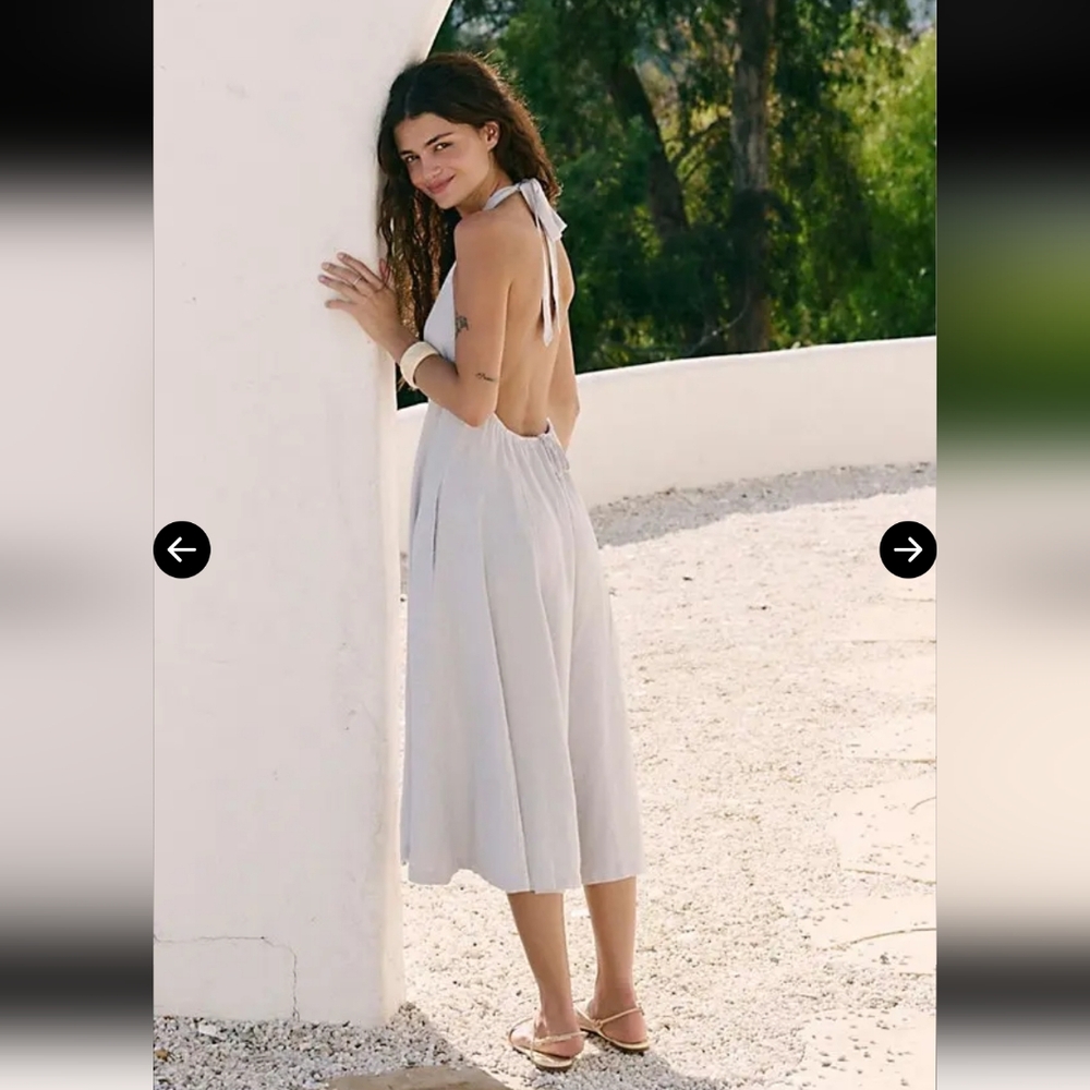 NWOT Free Est By Free People Reese Linen Culotte One-Piece